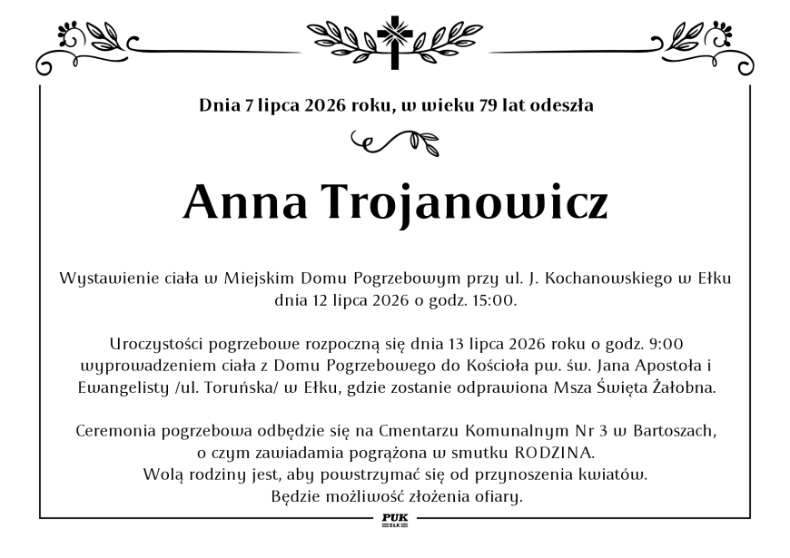 Anna Trojanowicz - nekrolog